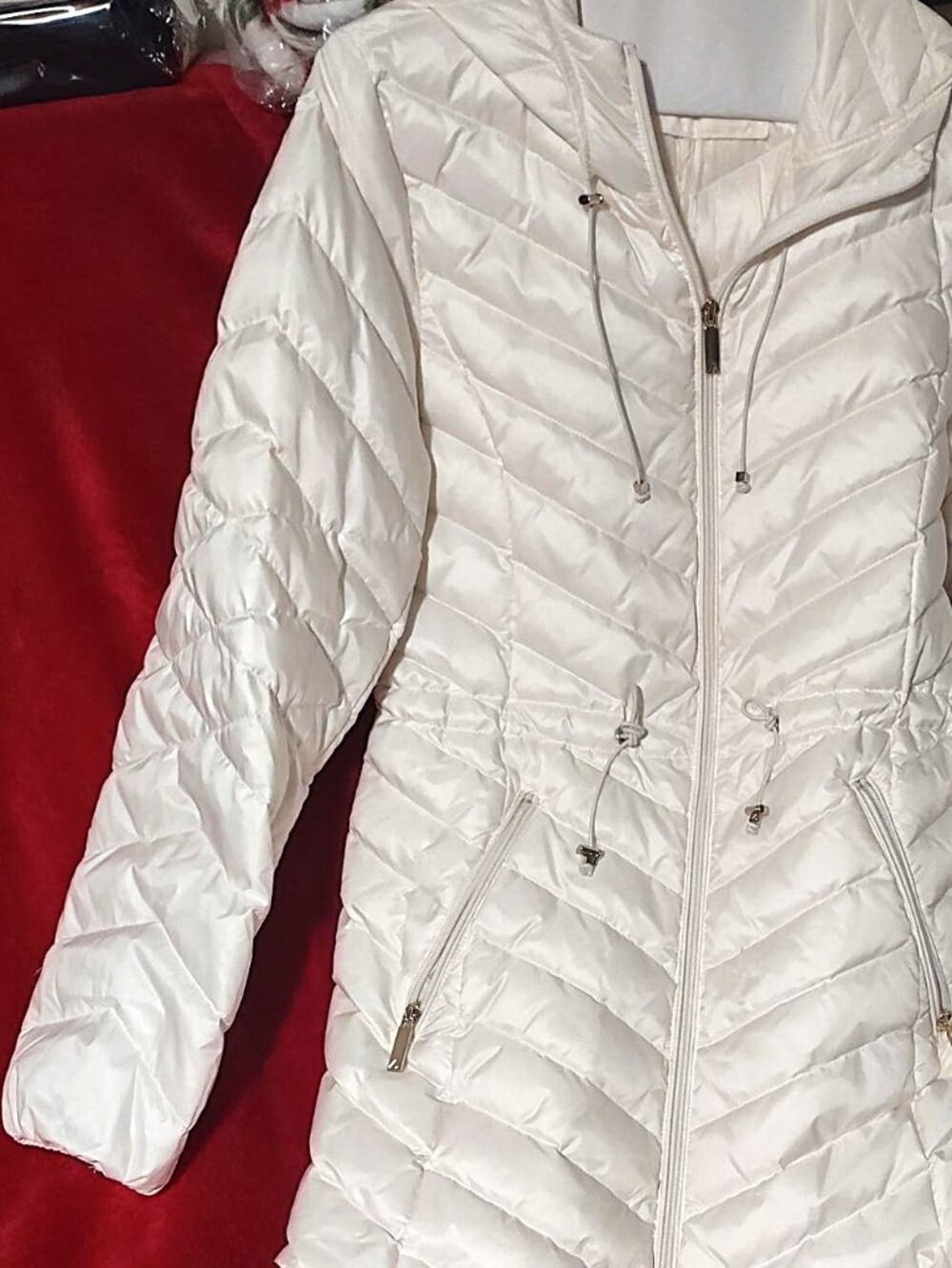 NWOT Gallery Puffer Coat - Mid Length - Size M - White - Picture 6 of 7